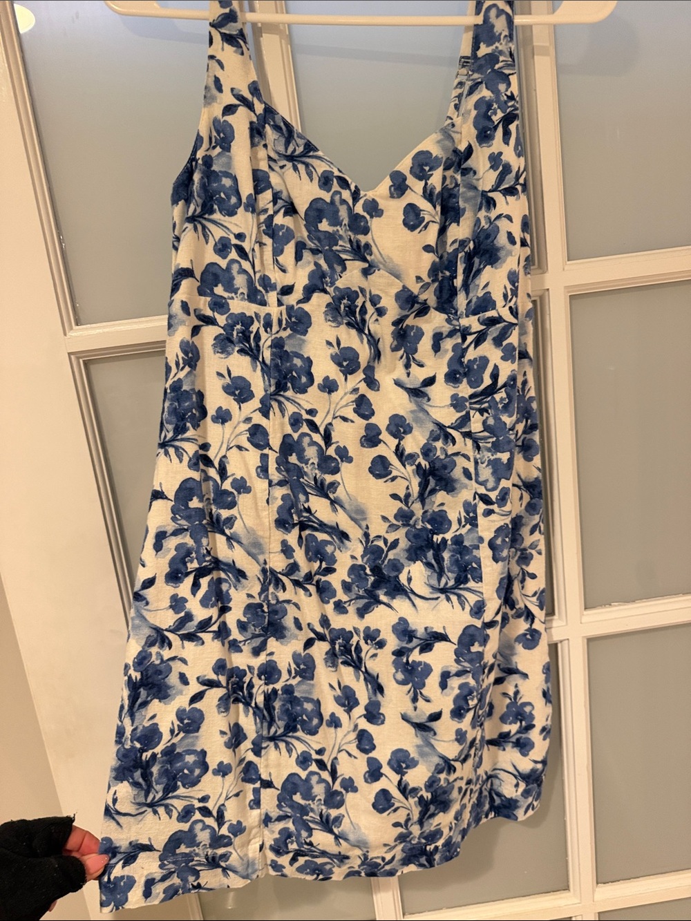 Blue Floral Slip Dress - White & Blue